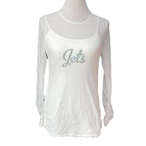 NFL All Sport Couture White Sheer Mesh Long Sleeve Top Adjustable NWT
